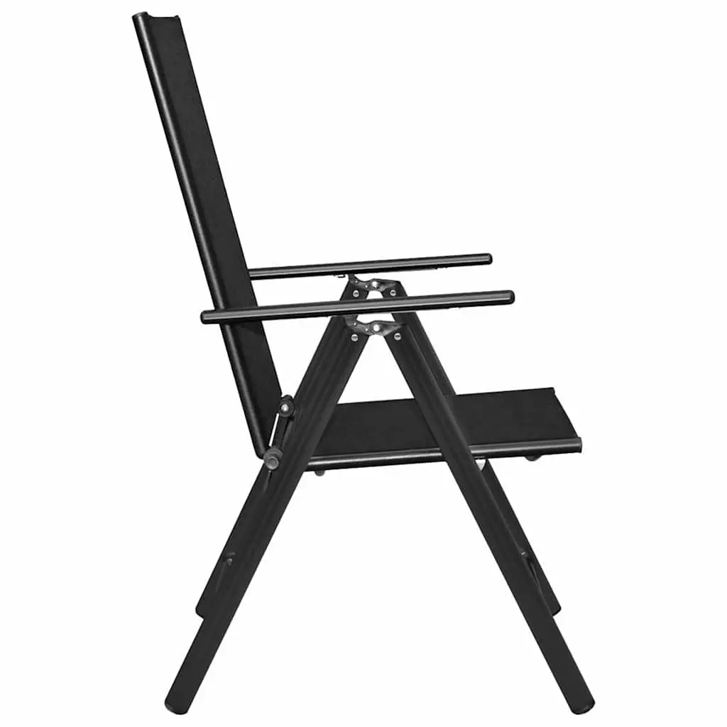 Garden Dining Set Outdoor Furniture 5 Piece Black Aluminium Frame Textilene