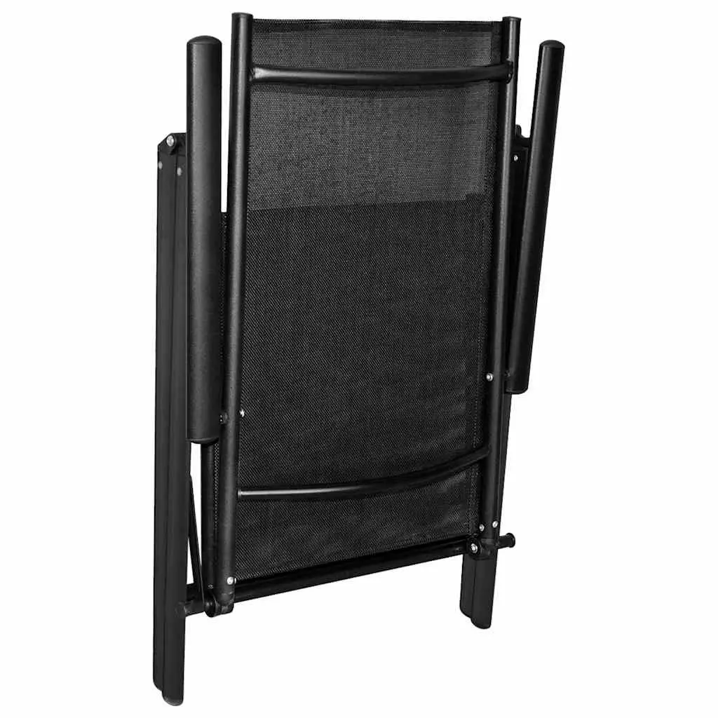 Garden Dining Set Outdoor Furniture 5 Piece Black Aluminium Frame Textilene
