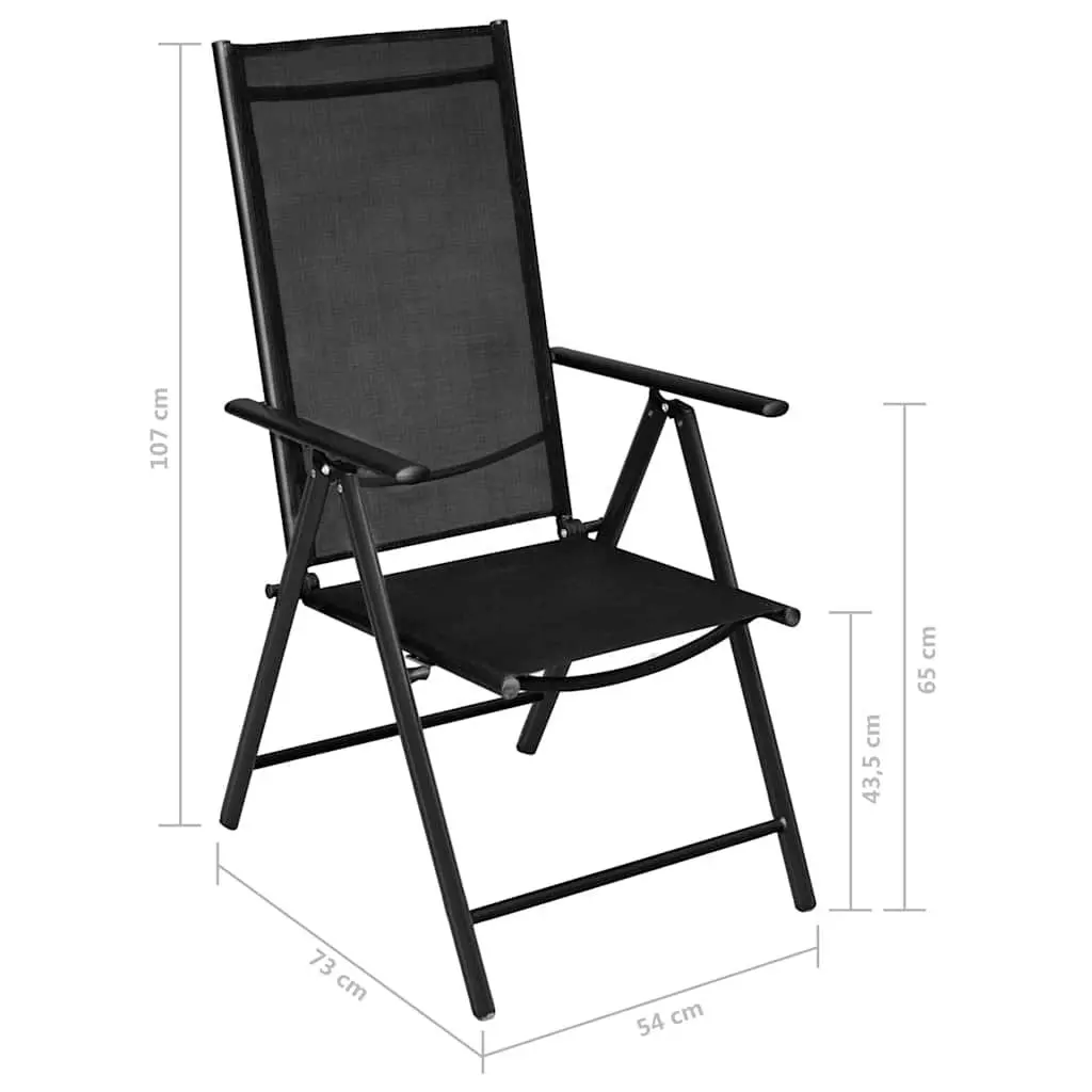 Garden Dining Set Outdoor Furniture 5 Piece Black Aluminium Frame Textilene
