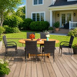 7 Piece Black Garden Dining Set: Specs & Details