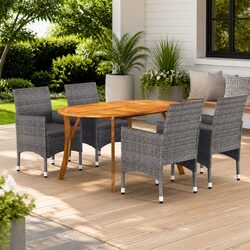 5-Piece Garden Dining Set with Acacia Wood Table