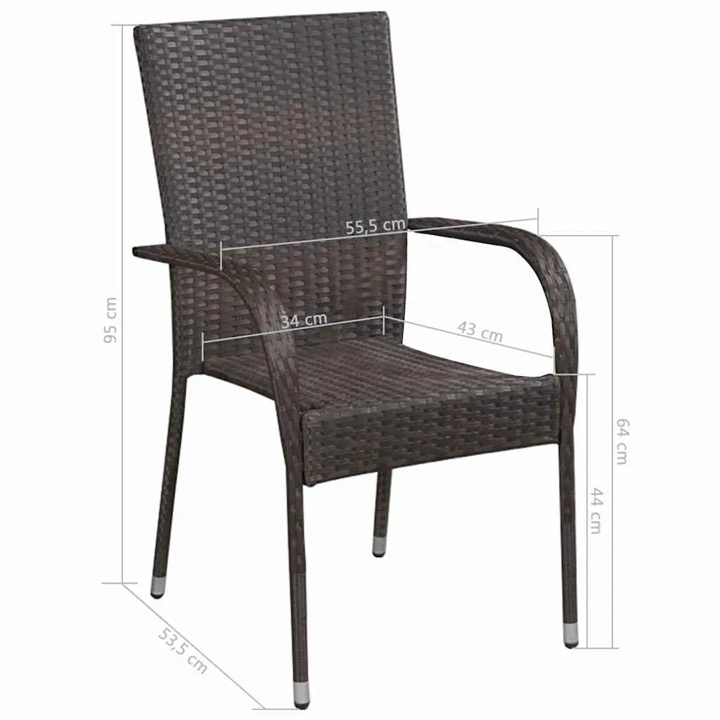 7 Piece Garden Dining Set Acacia Wood Table Rattan Chairs Outdoor Furniture