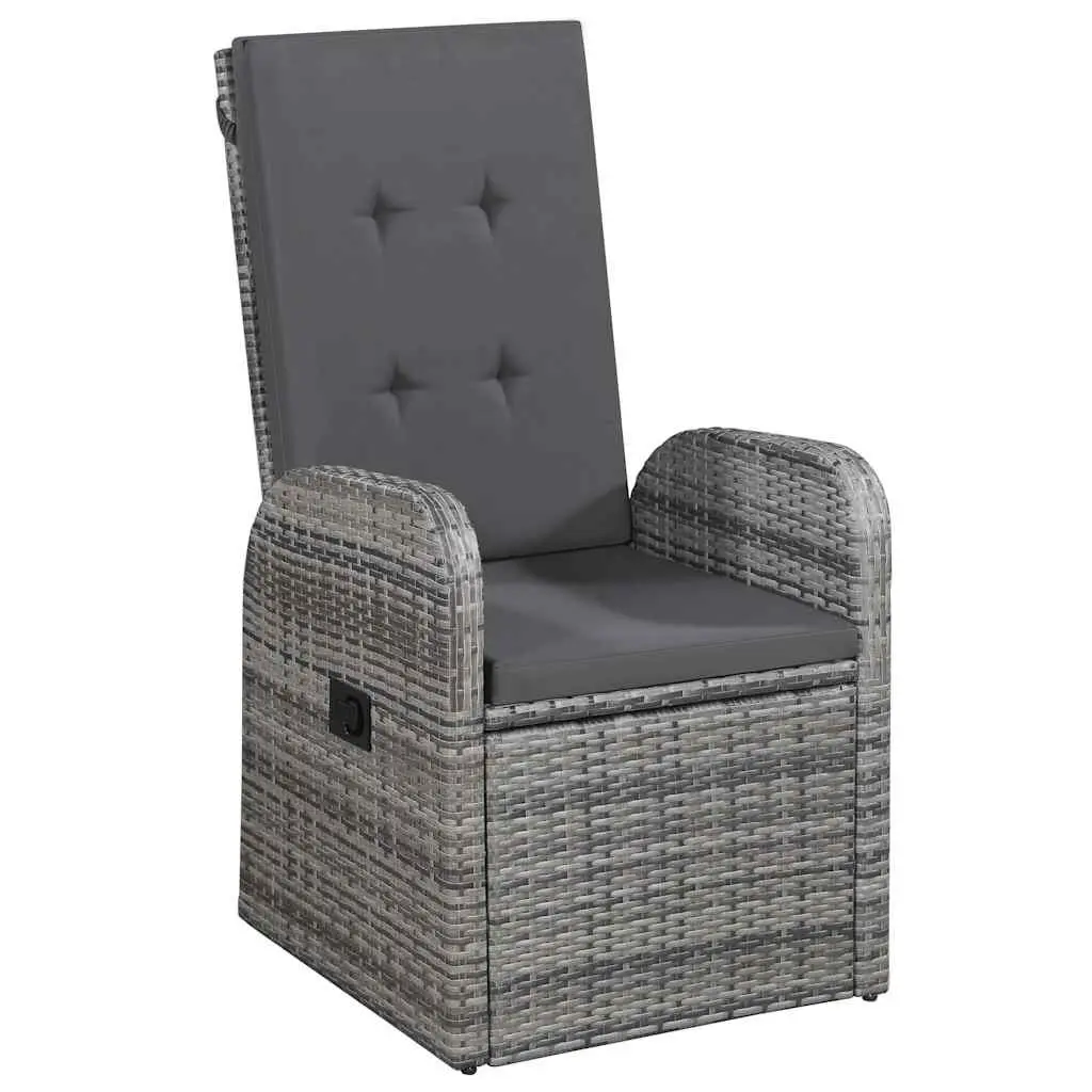 Garden Dining Set Outdoor 7 Piece Grey Rattan Cushioned Furniture