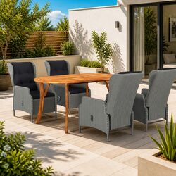 5-Piece Garden Dining Set: Acacia Wood Table and Chairs