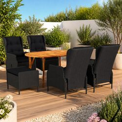 7-Piece Garden Dining Set: Dimensions and Materials Listed