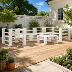 7-Piece Garden Pallet Lounge Set with Coffee Table