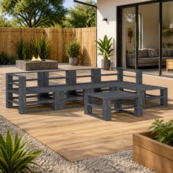 Specifications of the 6 Piece Garden Pallet Lounge Set