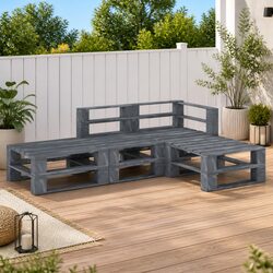 Specifications of the 4 Piece Grey Pallet Lounge Set
