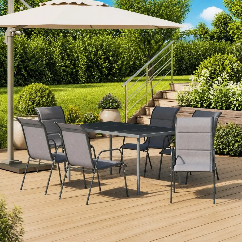 7-Piece Outdoor Dining Set in Anthracite