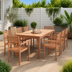 Specifications of 8 Pcs Stackable Outdoor Teak Chairs