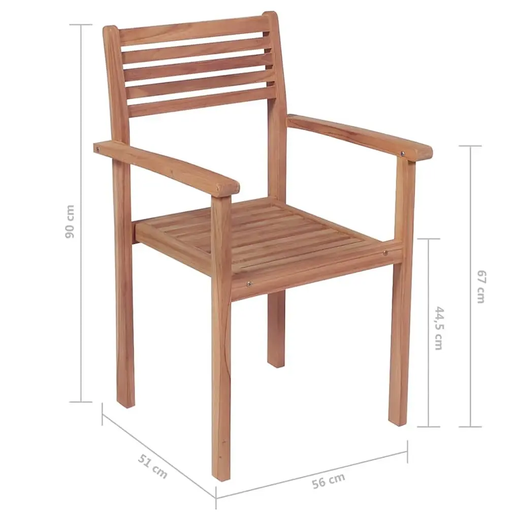 8 Pcs Stackable Outdoor Teak Chairs