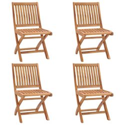 Teak Wood Folding Garden Chairs: 4-Piece Set Details