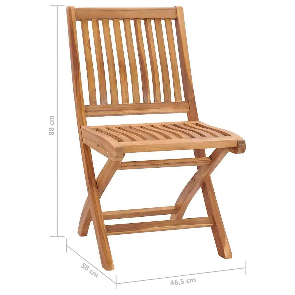 Folding Garden Chairs Set of 8 Teak Wood Outdoor Dining Seating