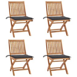 Specifications of Folding Garden Chairs with Cushions - 4 pcs