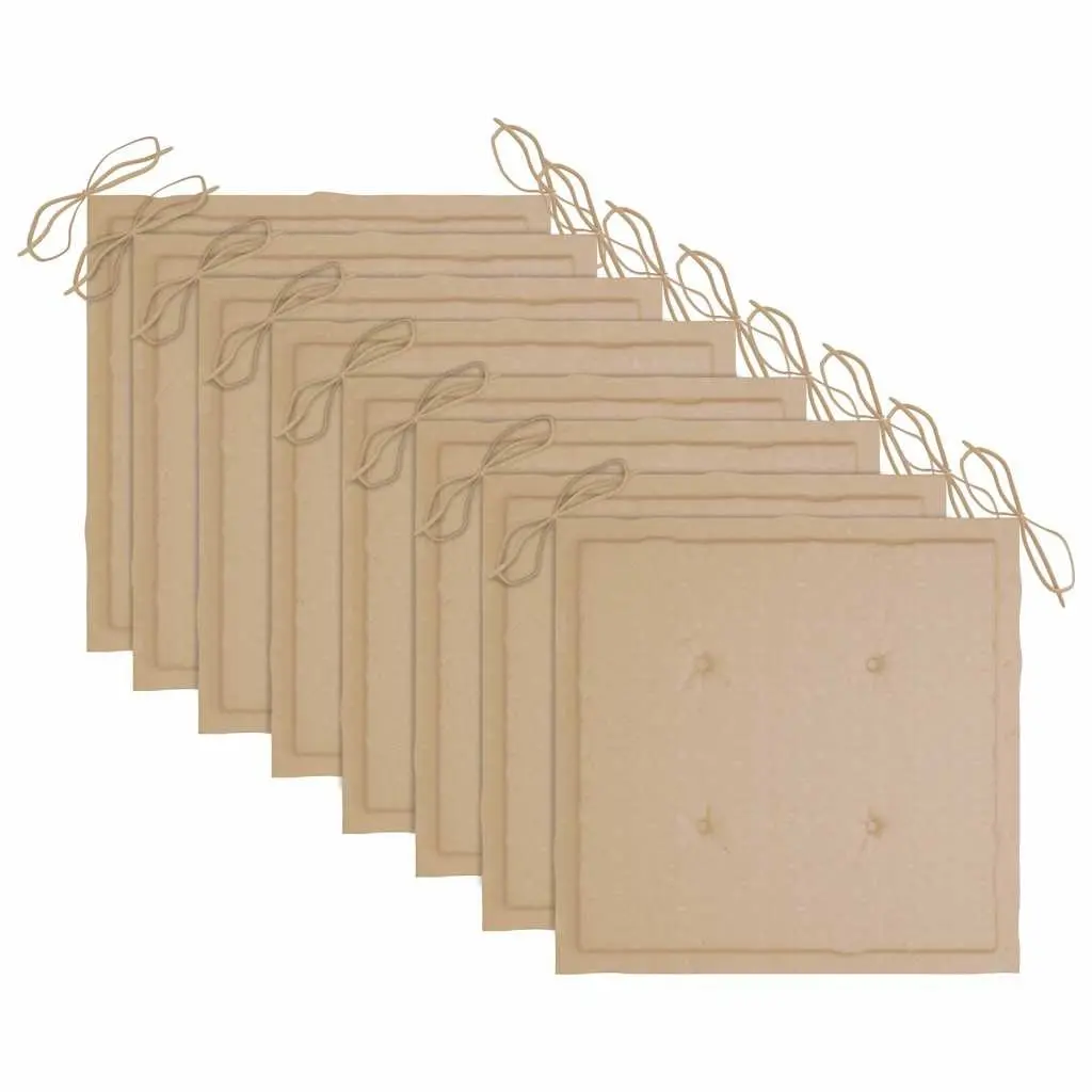 Folding Garden Chairs Set 8 Pieces for Outdoor Use Teak Wood with Cushions