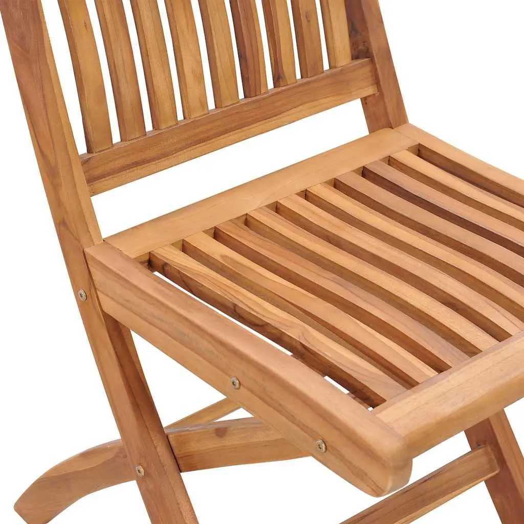 Folding Garden Chairs Set 8 Pieces for Outdoor Use Teak Wood with Cushions