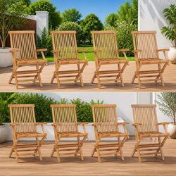 Specifications of 8 Wooden Folding Garden Chairs