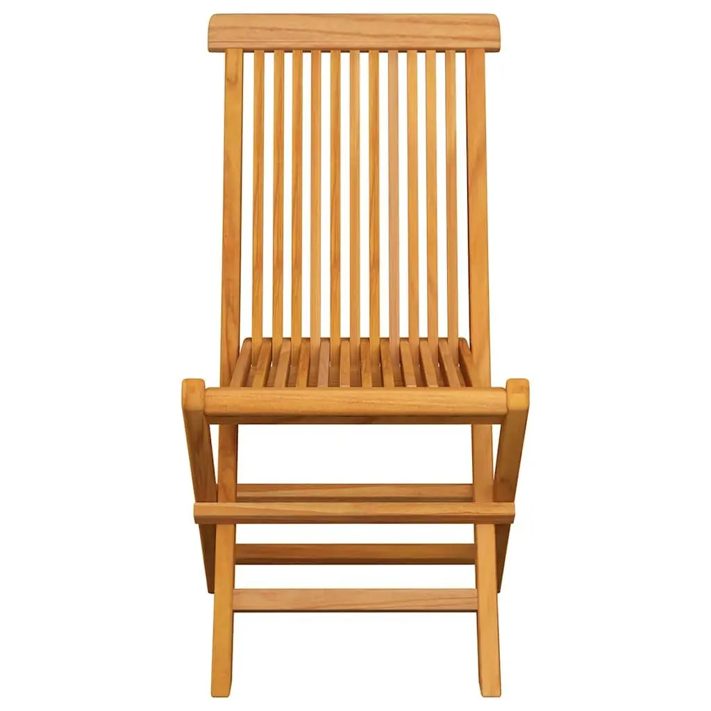 Folding Garden Chairs Set 8 Piece Outdoor Teak Wood Brown Patio Seating