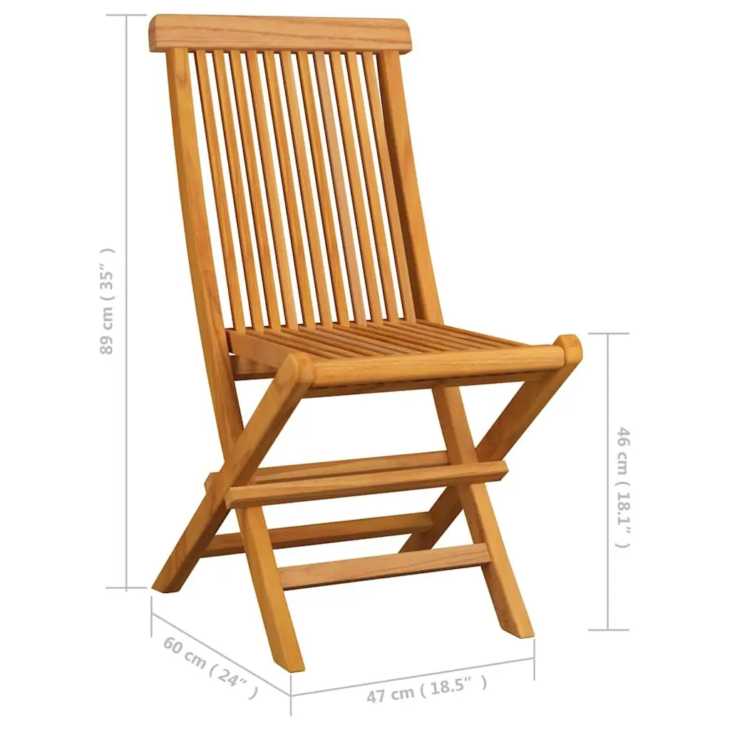 Folding Garden Chairs Set 8 Piece Outdoor Teak Wood Brown Patio Seating