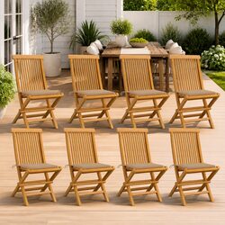 Specifications of Teak Wood Folding Chairs Set of 8