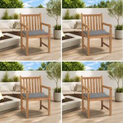 Detailed Specs for Outdoor Garden Chairs Set: 4 Pieces