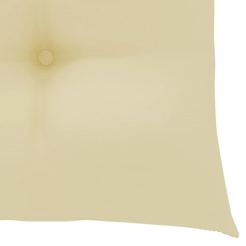 Outdoor Garden Chairs Set of 4 for Patio Cream White Cushions Solid Teak Wood
