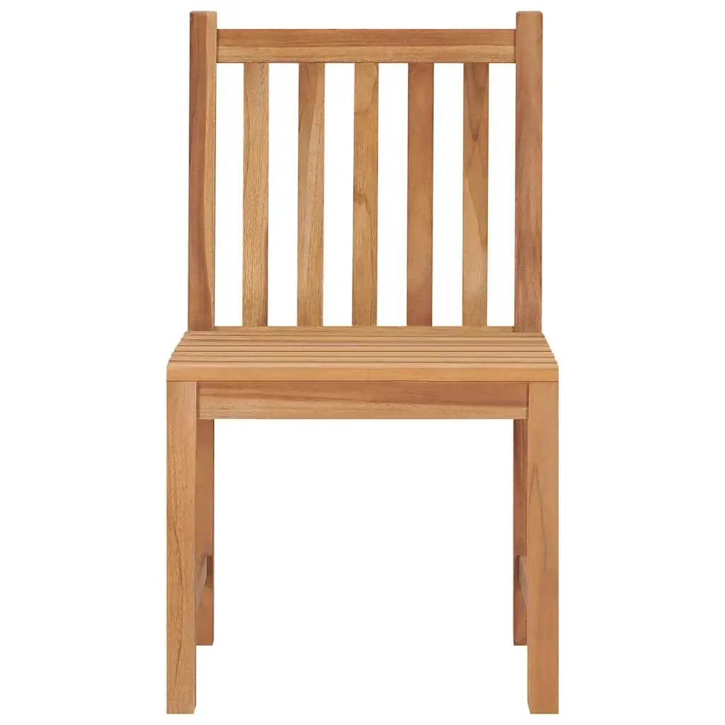 Outdoor Garden Chairs Set of 4 Solid Teak Wood Brown Patio Seating