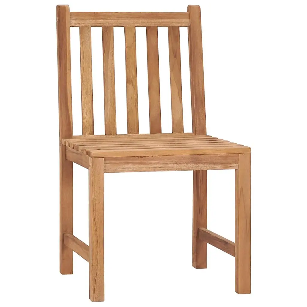 Outdoor Garden Chairs Set 4 Pieces Teak Wood Patio Seating with Cushions