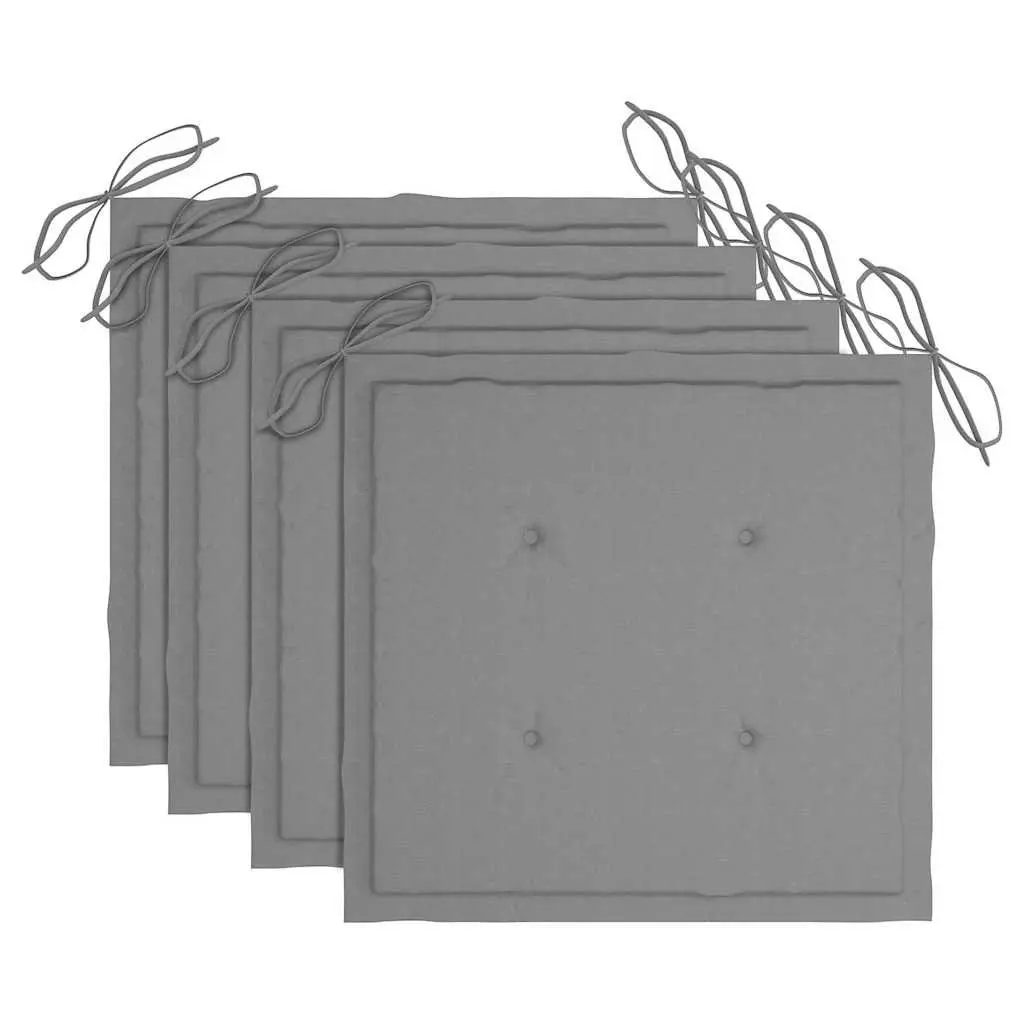 4 Grey Outdoor Garden Chairs Set
