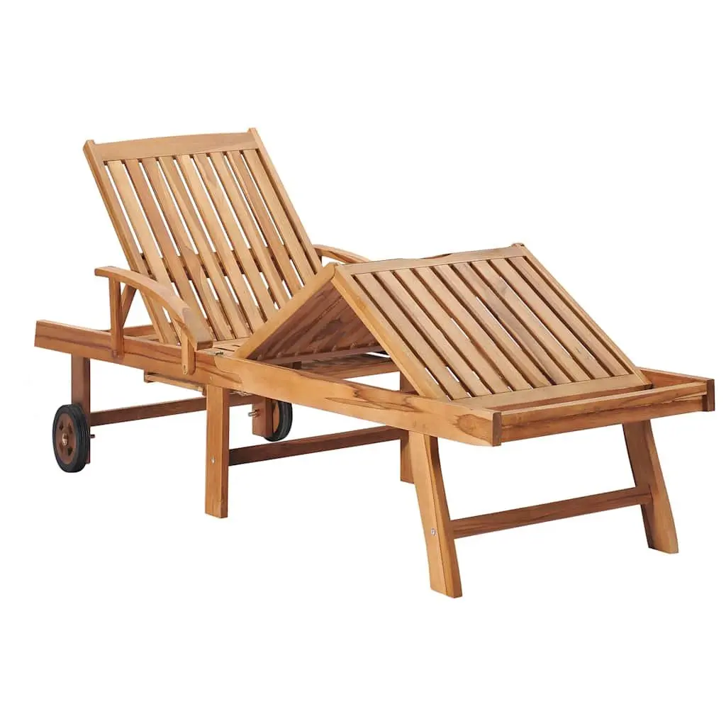 Sun Loungers Set for Garden 2 Piece with Side Table Adjustable Backrest