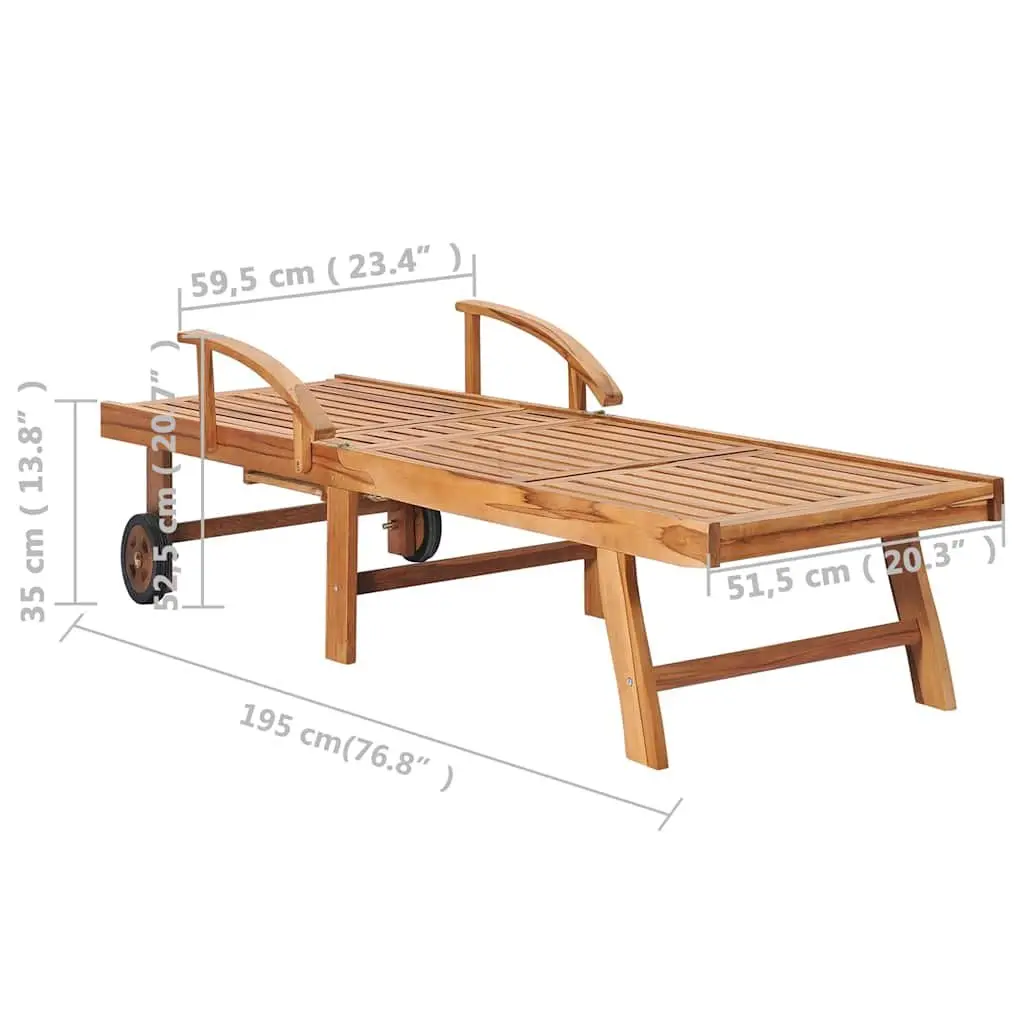 Sun Loungers Set for Garden 2 Piece with Side Table Adjustable Backrest