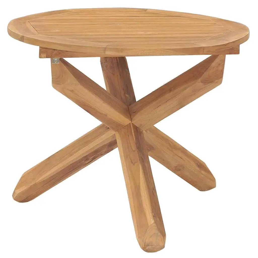 5 Piece Garden Dining Set Solid Teak Wood Brown Outdoor Patio Furniture