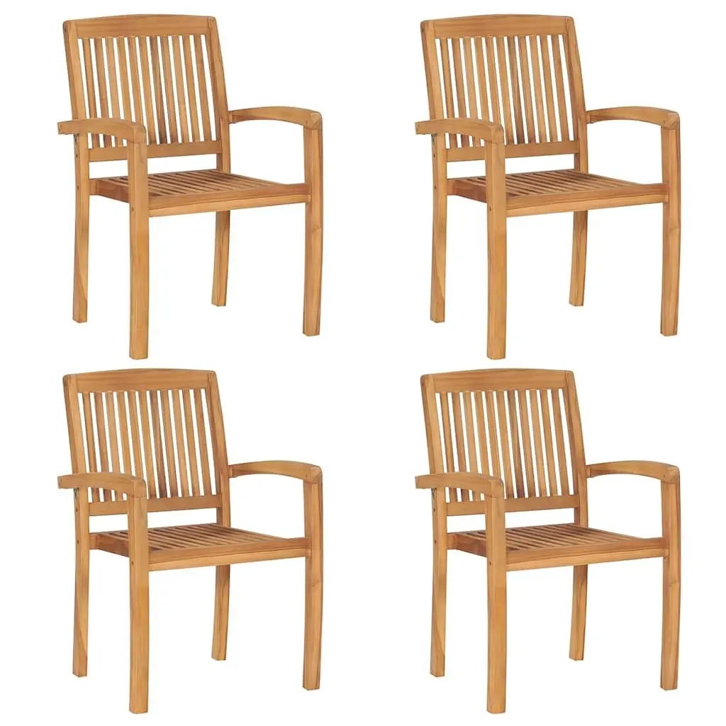 5 Piece Garden Dining Set Solid Teak Wood Brown Outdoor Patio Furniture