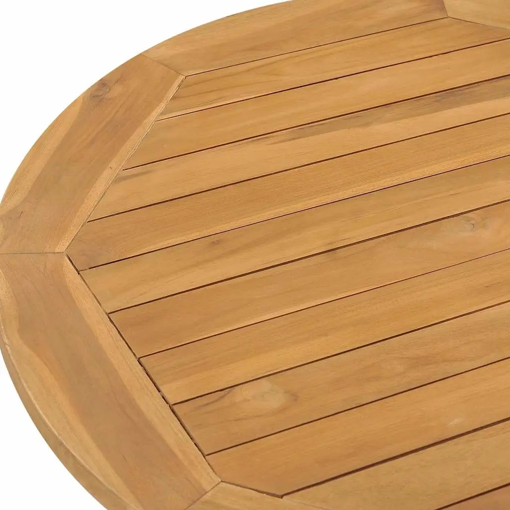 5 Piece Garden Dining Set Solid Teak Wood Brown Outdoor Patio Furniture