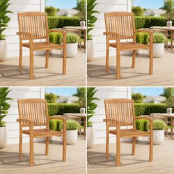 Specifications for Teak Wood Stacking Garden Chairs Set