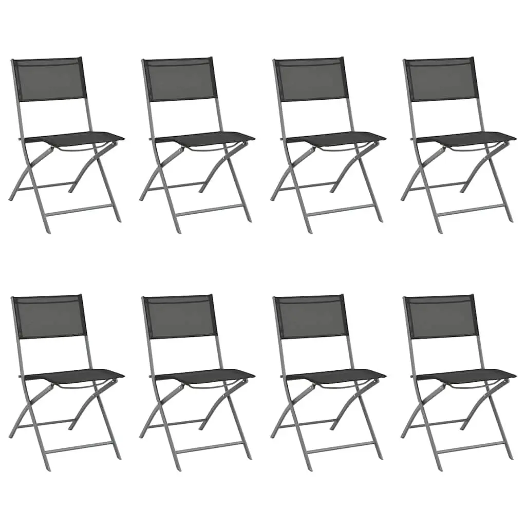9 Piece Outdoor Dining Set Garden Patio Furniture Steel Frame Anthracite