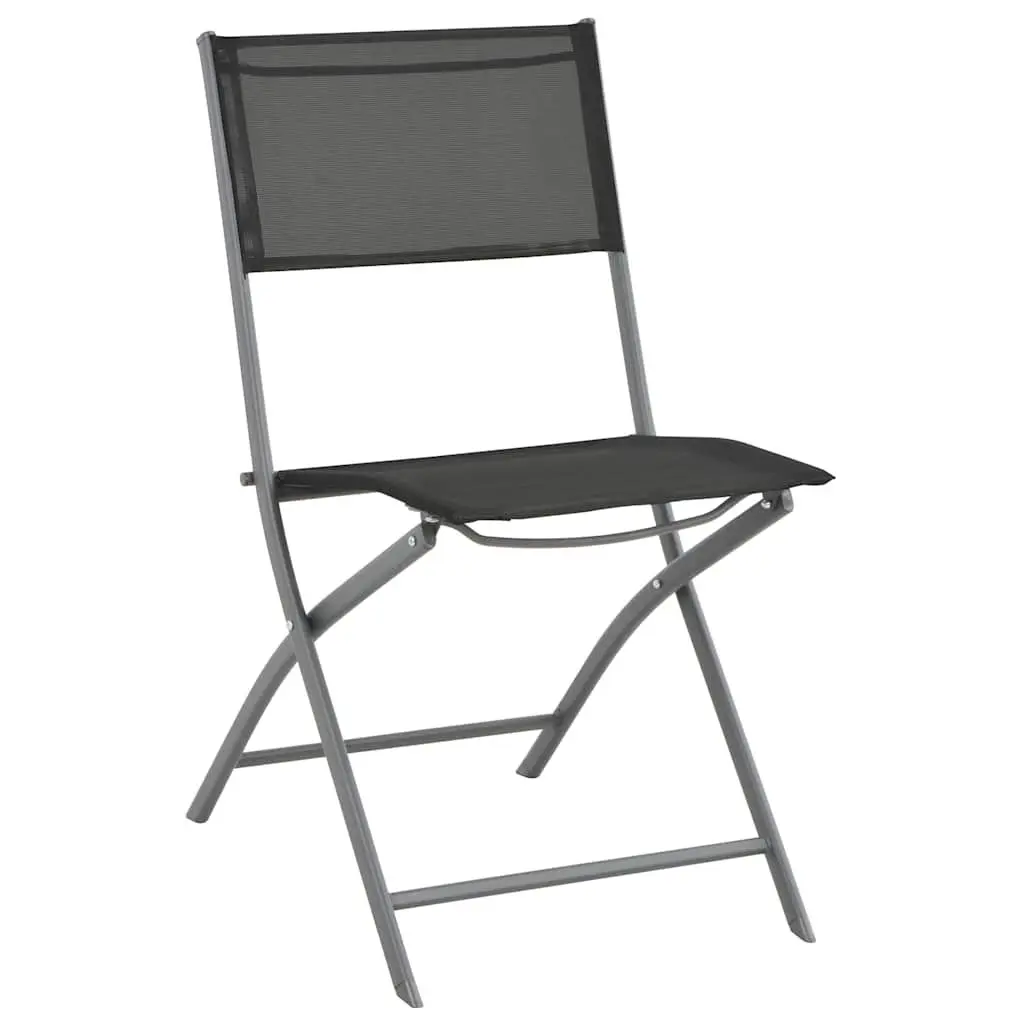 3 Piece Outdoor Dining Set Steel Frame Foldable Chairs Garden Patio Furniture