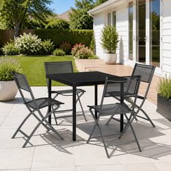 5-Piece Folding Chairs Dining Set with Steel Frame
