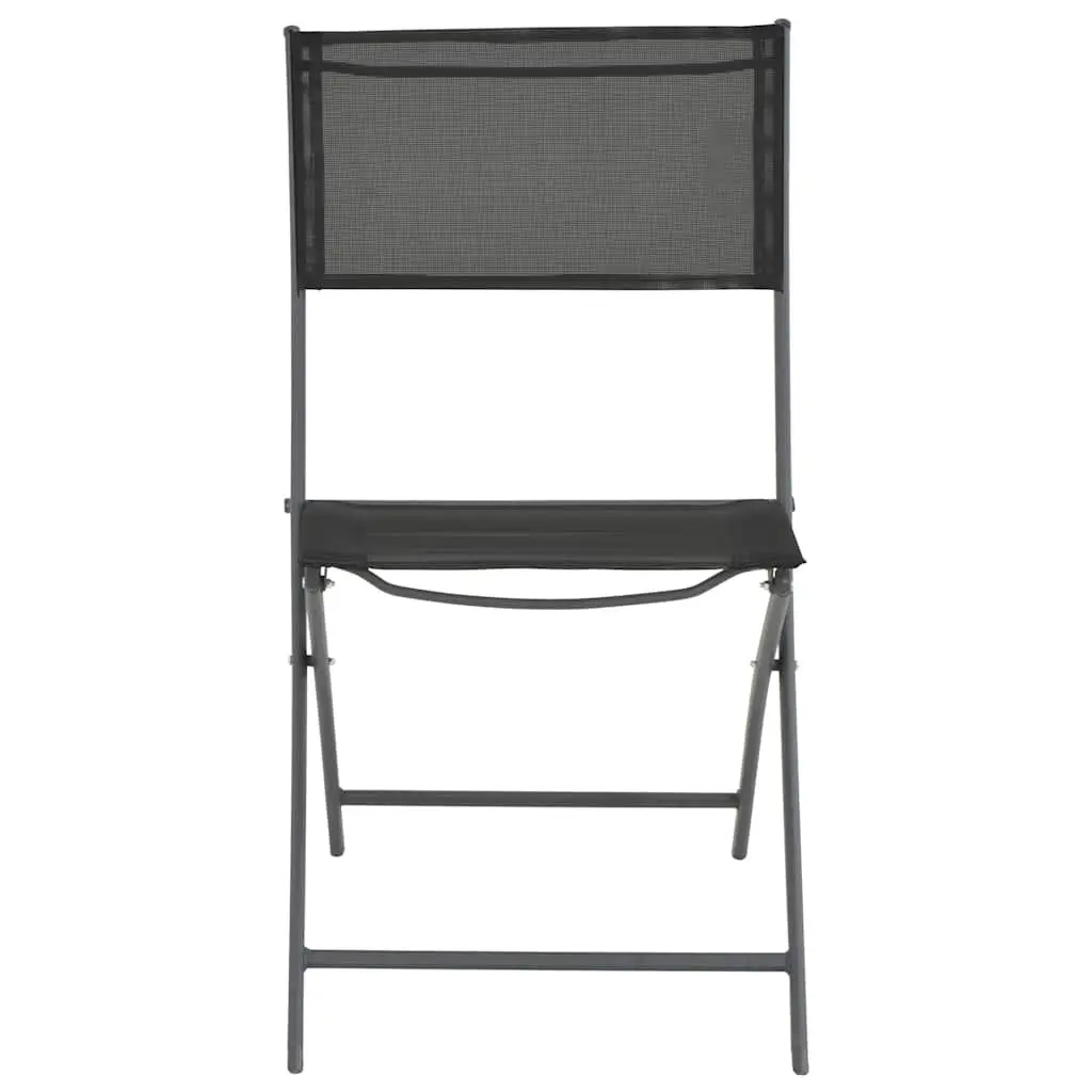 Outdoor Dining Set Garden Patio 5 Piece Steel Frame Folding Chairs