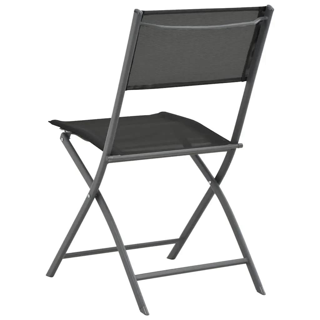 Outdoor Dining Set Garden Patio 5 Piece Steel Frame Folding Chairs