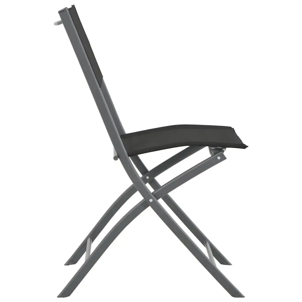 Outdoor Dining Set Garden Patio 5 Piece Steel Frame Folding Chairs