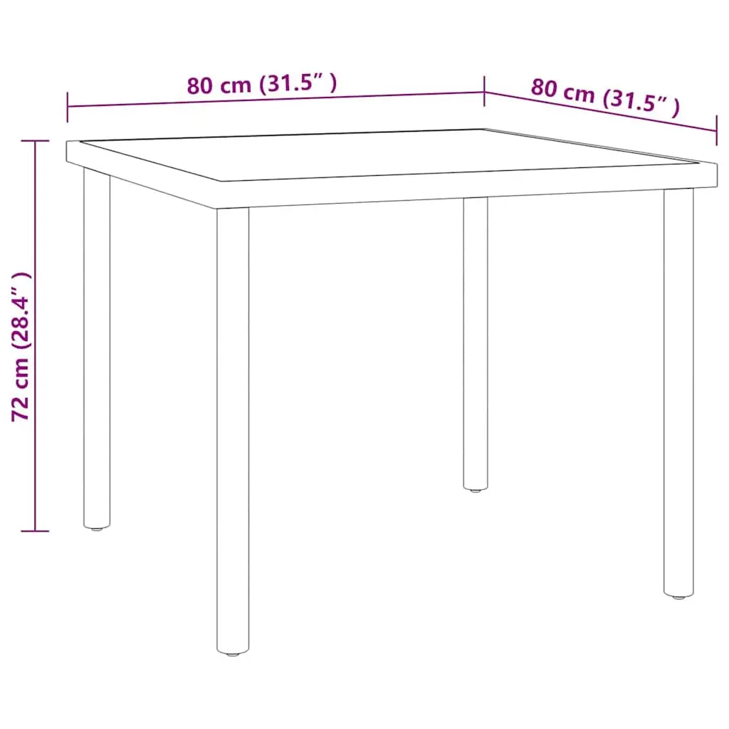 5 Piece Outdoor Dining Set Steel Frame Stackable Chairs Garden Furniture Black