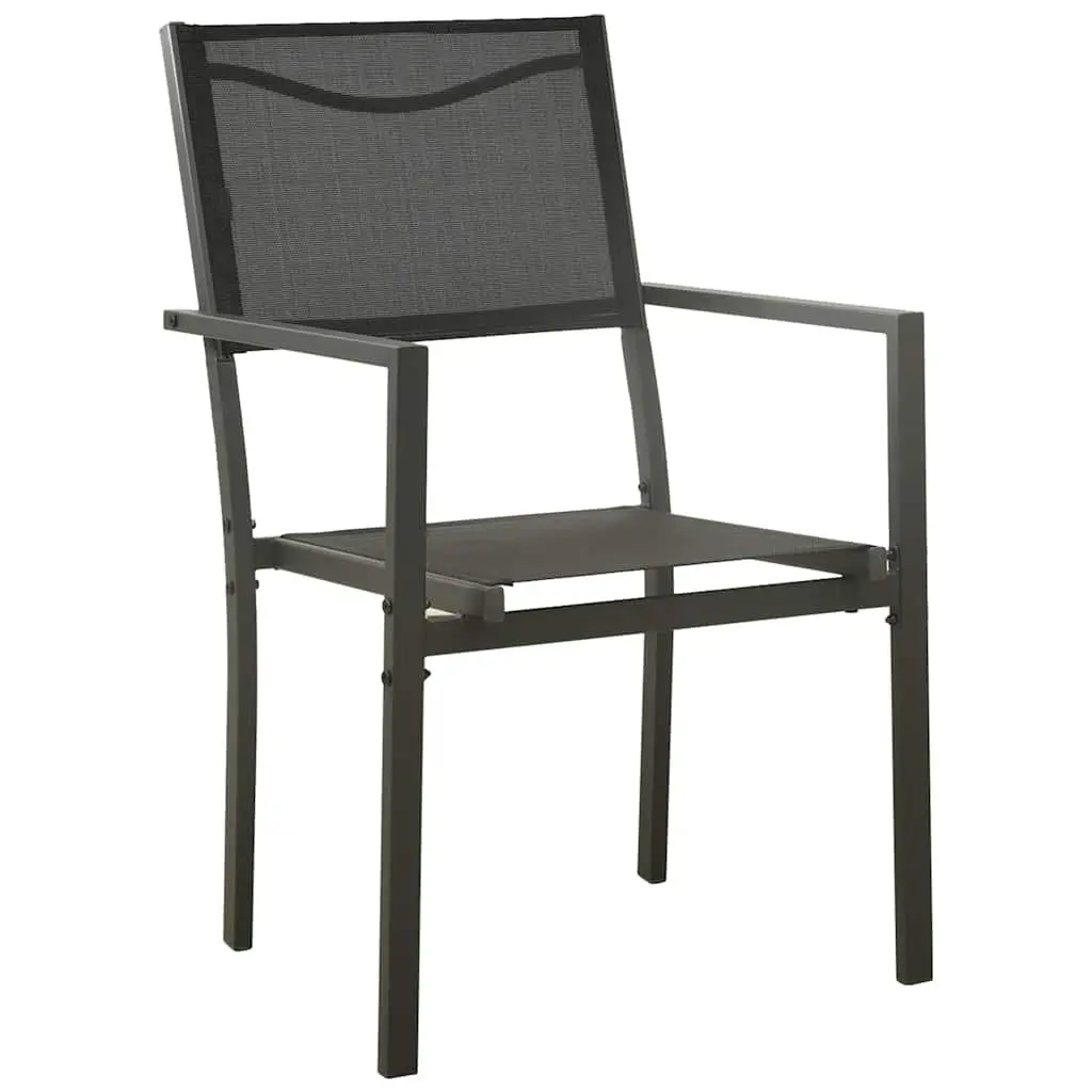 5 Piece Outdoor Dining Set Garden Patio Anthracite Steel Frame