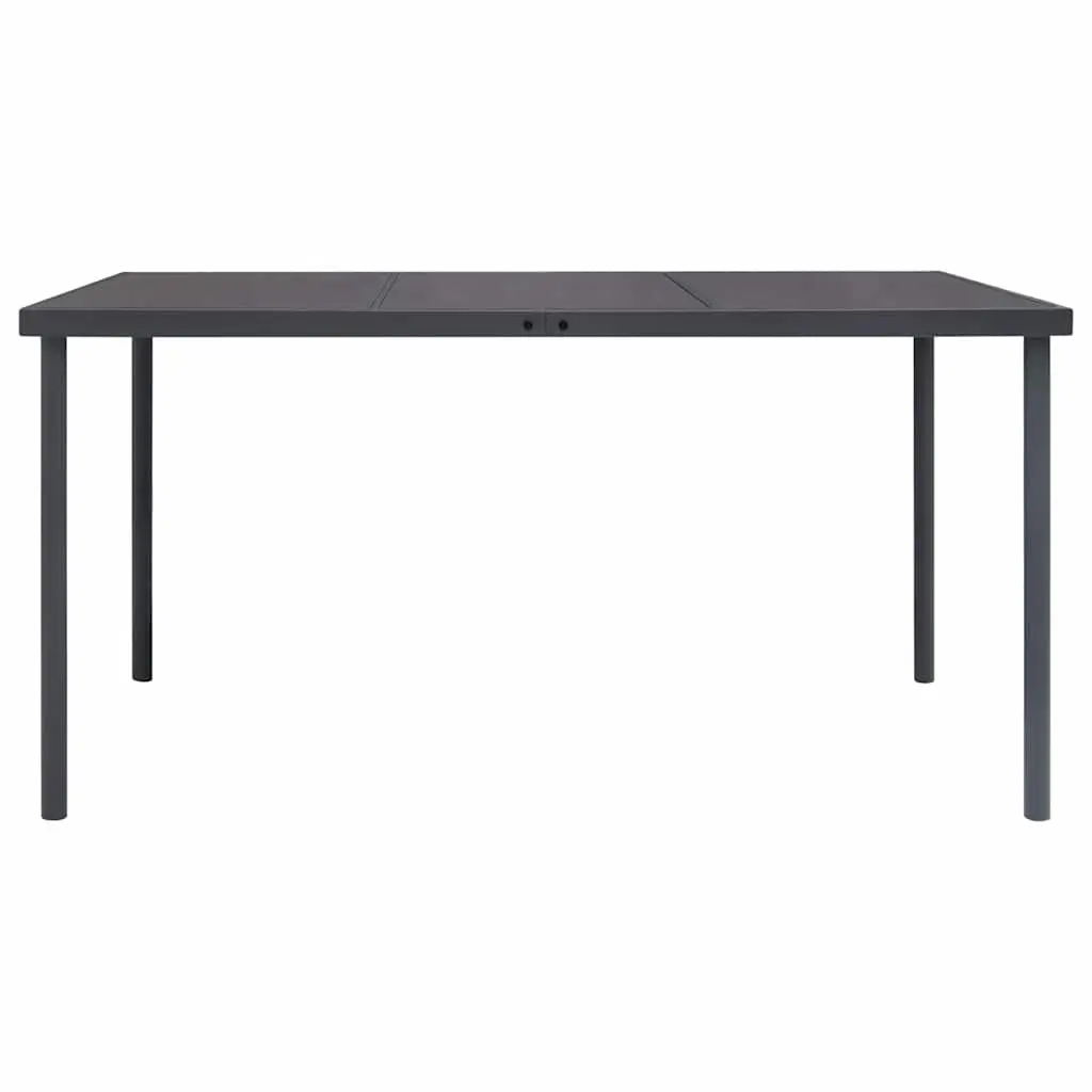 Outdoor Dining Set Garden 7 Piece Steel Frame Table Chairs Anthracite