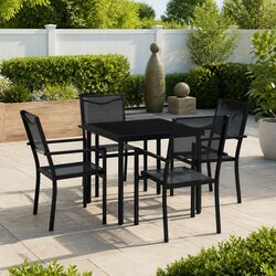 Outdoor Dining Set: 5-Piece Steel Frame Specifications