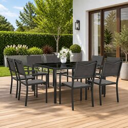 Specifications of the 9 Piece Steel Frame Outdoor Dining Set