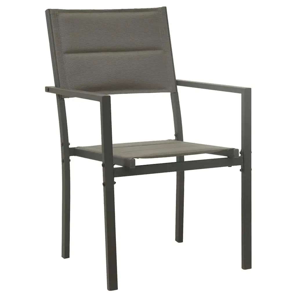 Outdoor Dining Set for Garden and Patio 3 Piece Steel Frame Stackable Chairs