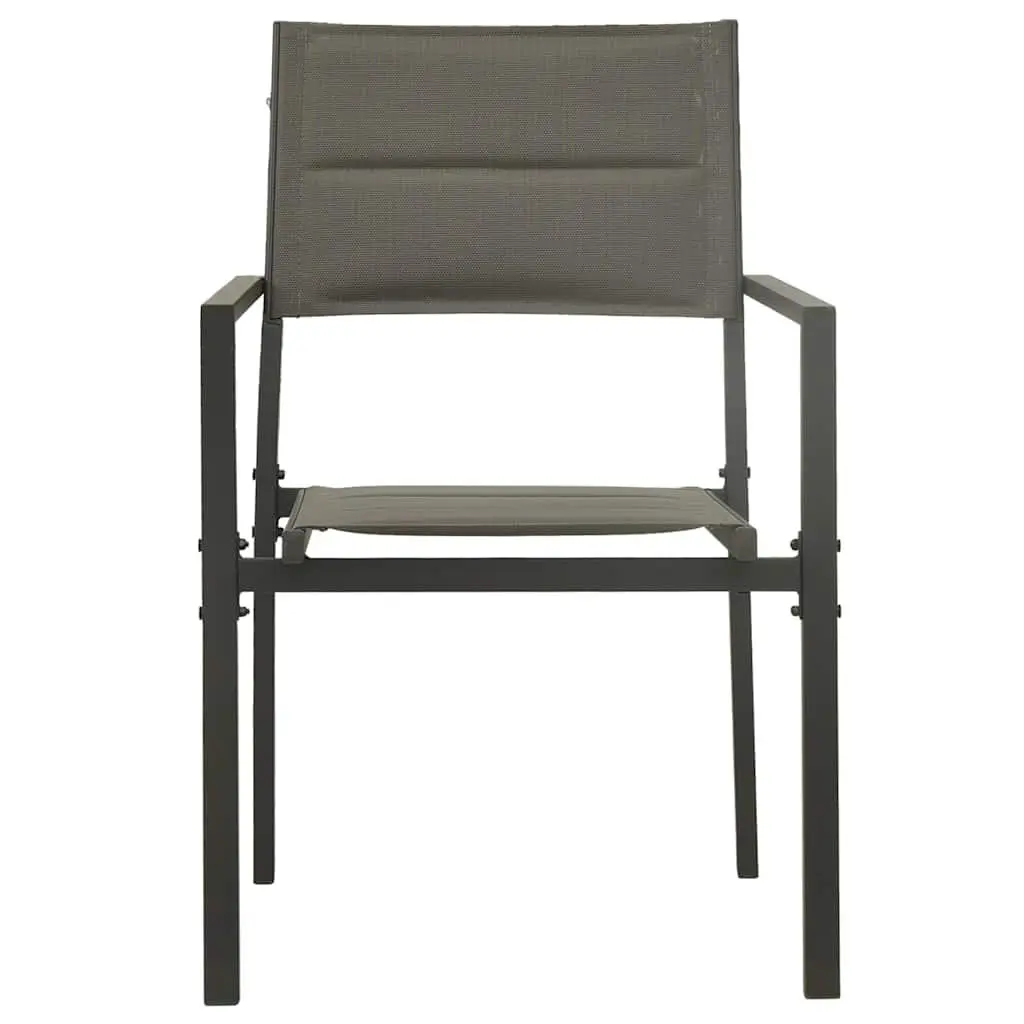 5 Piece Outdoor Dining Set Steel Frame Chairs Table Garden Furniture Black