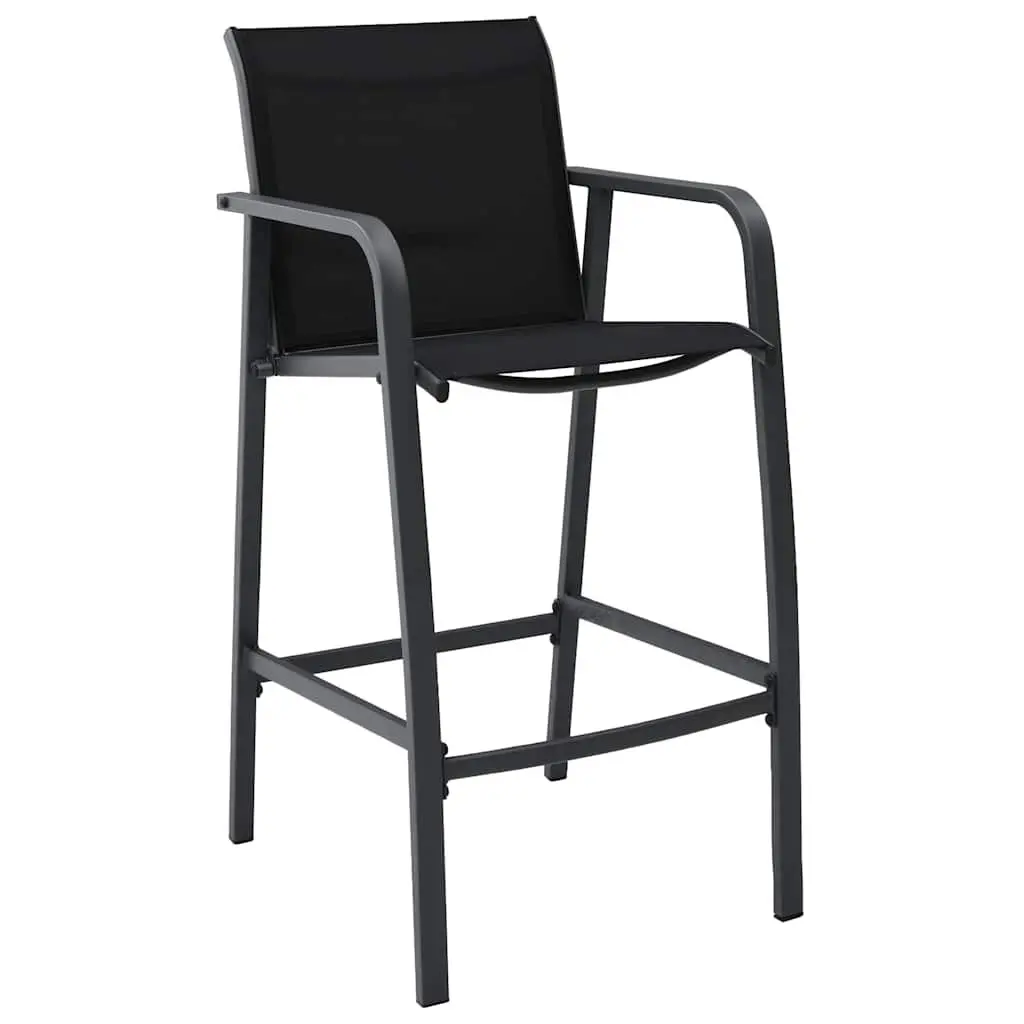 Garden Bar Set Outdoor Furniture 5 Piece Patio Dining Chairs Table Black