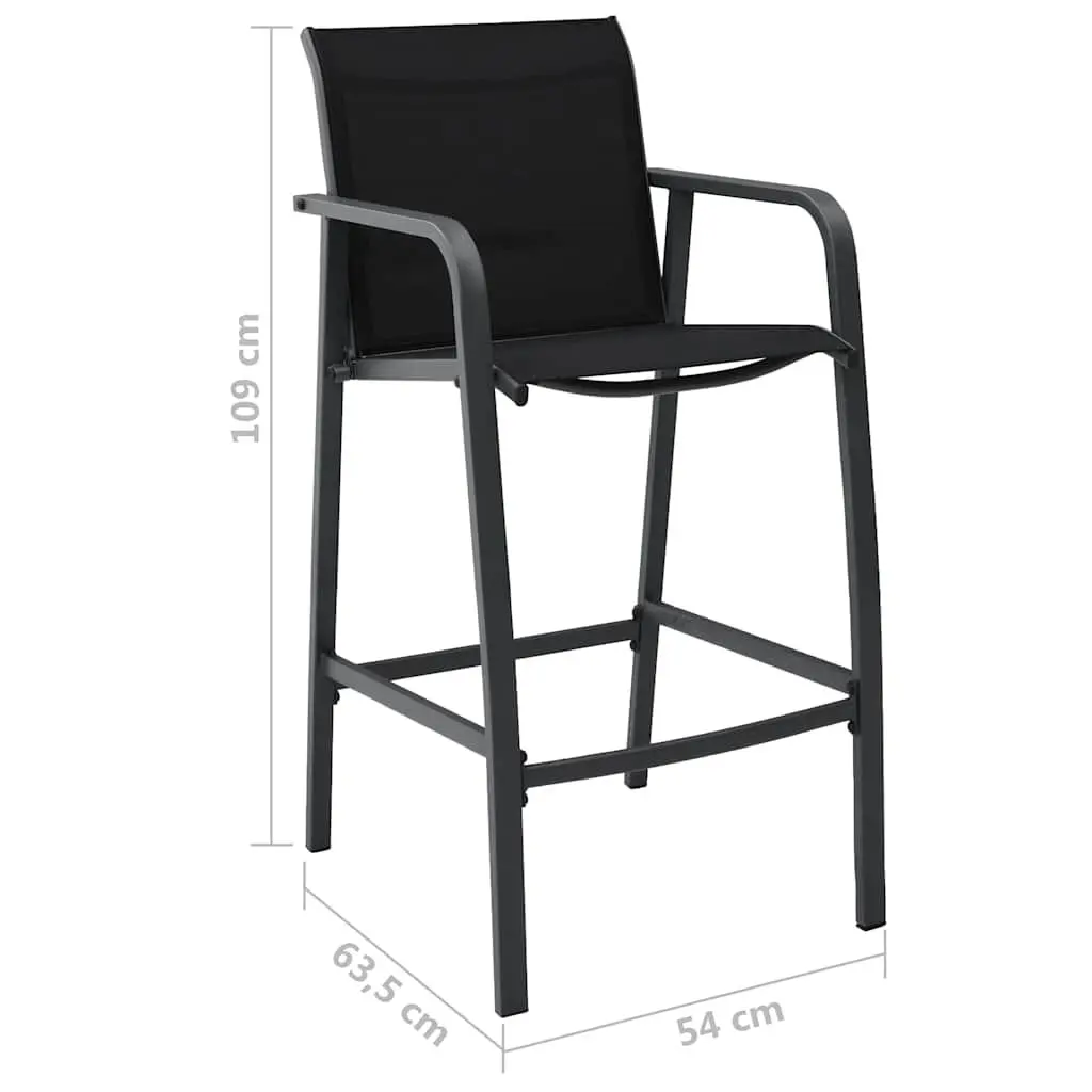 Garden Bar Set Outdoor Furniture 5 Piece Patio Dining Chairs Table Black